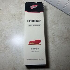 Red Wing CopperGuard Work Orthotics RW420 Insoles Flat Low Arch Men Size 7 NIB